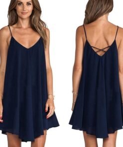 new women summer chiffion sleeveless dress holiday party loose beach dress short mini dress sundress
