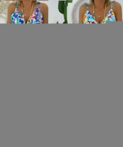 new women summer beach strappy v-neck dress fashion ladies boho floral sundress holiday beach sundress clothes