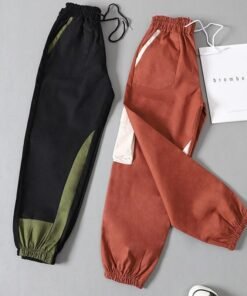 spring overalls female cargo pants loose bf students high waist handsome sweatpants summer womens joggers sweatpants
