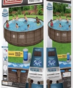 Coleman 18′ x 48′′ Power Steel Frame Above-Ground Swimming Pool Set