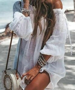 new women ladies boho summer sexy off shoulder mini short dress fashion sexy beach solid casual loose dress sundress