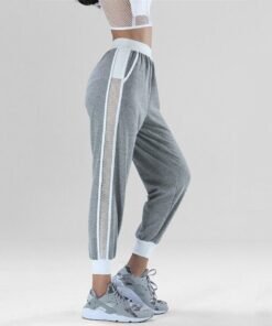 side striped casual loose pants women summer elastic waist harem pants ankle-length sweatpants for female hip hop clothing