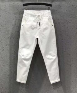 nine points trousers jeans spring autumn loose joggers wide leg sweatpants women loose high waist carrot pants harem pants