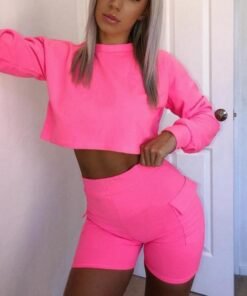 new 2pcs summer women tracksuit sweatshirts + short pant casual jogging sport suit outdoor running gym women clothing set