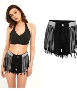 high waist tassel denim shorts women ripped short jeans female summer shorts 2xl