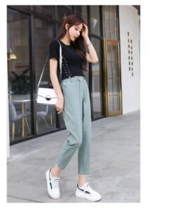 summer cotton large size 5xl cotton high waist women pants casual pants female harajuku loose women cargo pants