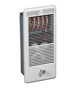 E4310TRPW Series 4300 Low Profile Fan Forced Wall Heater with Wall Box Standard Model Single Pole In Thermostat 1000 W 833 Amps White