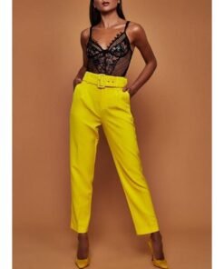 ol high waist harem pants with belt women summer casual pants elegant office ladies workwear pants female pantalon mujer