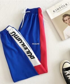 loose sports pants women autumn  students harajuku bf casual joggers women trousers  high waist chain hip-hop pants