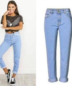 jean boyfriend femme highwaisted denim women jeans woman jeans pants 201 blue