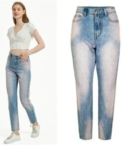 high waist tie dye jeans for women casual boyfriend jeans woman summerstraight jeans